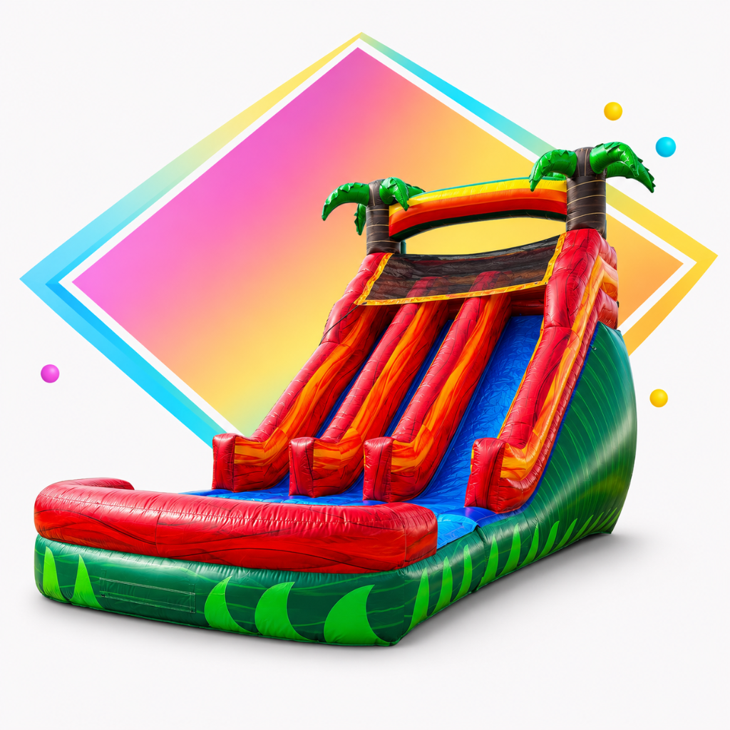 red and green waterslide